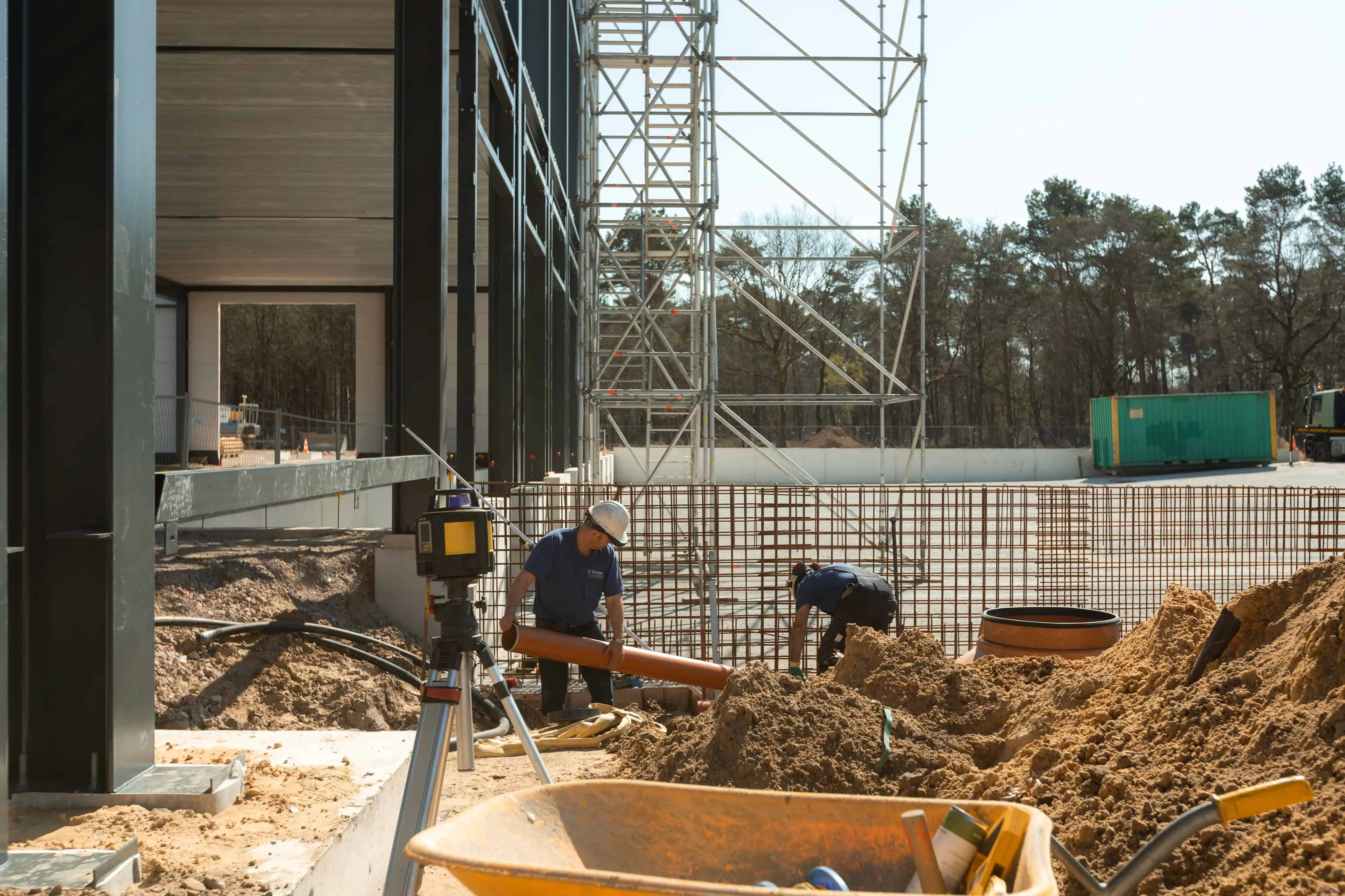 Unibouw op bouwplaats